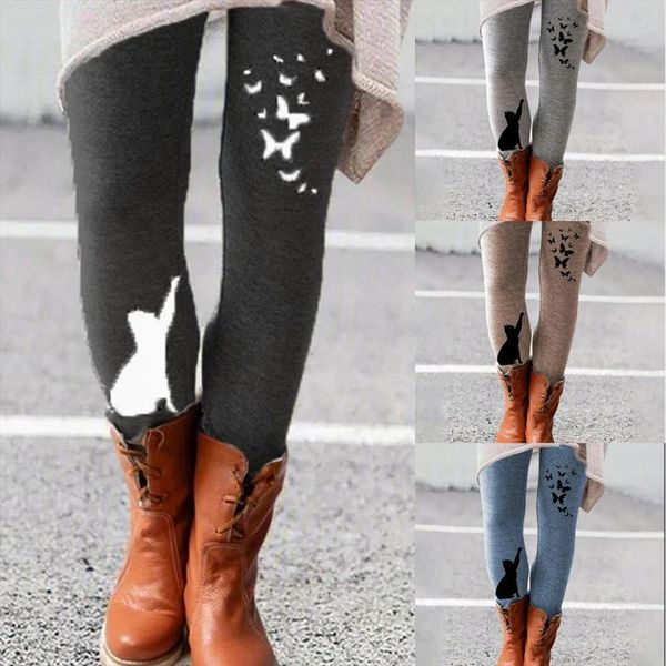 pants casual elastic waistband women leggings cats butterflies print long skinny, Black
pants casual elastic waistband women leggings cats butterflies print long skinny, Black