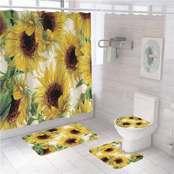 shower curtains set 4pcs non slip sunflower pattern toilet polyester cover mat waterproof bathroom
shower curtains set 4pcs non slip sunflower pattern toilet polyester cover mat waterproof bathroom