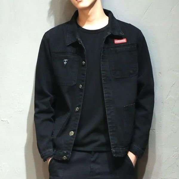 men's jackets spring and summer fashion loose tooling thin jacket casual korean retro denim personality coat, Black;brown
men's jackets spring and summer fashion loose tooling thin jacket casual korean retro denim personality coat, Black;brown