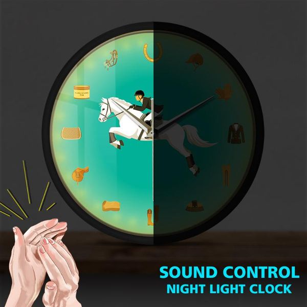 wall clocks horse riding accessories clock modern design equestrian sport equipments metal frame sound activated night light watch
wall clocks horse riding accessories clock modern design equestrian sport equipments metal frame sound activated night light watch