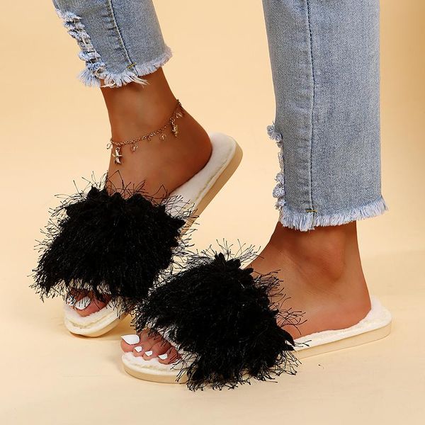 slippers autumn warm long faux fur fuzzy home cotton shoes women winter open toe slides sweet indoor footwear plush flip flops, Black
slippers autumn warm long faux fur fuzzy home cotton shoes women winter open toe slides sweet indoor footwear plush flip flops, Black