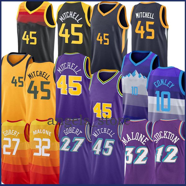 donovan 45 mitchell rudy 27 gobert john 12 stockton karl 32 malone mike 10 conley basketball jersey, Black;red
donovan 45 mitchell rudy 27 gobert john 12 stockton karl 32 malone mike 10 conley basketball jersey, Black;red