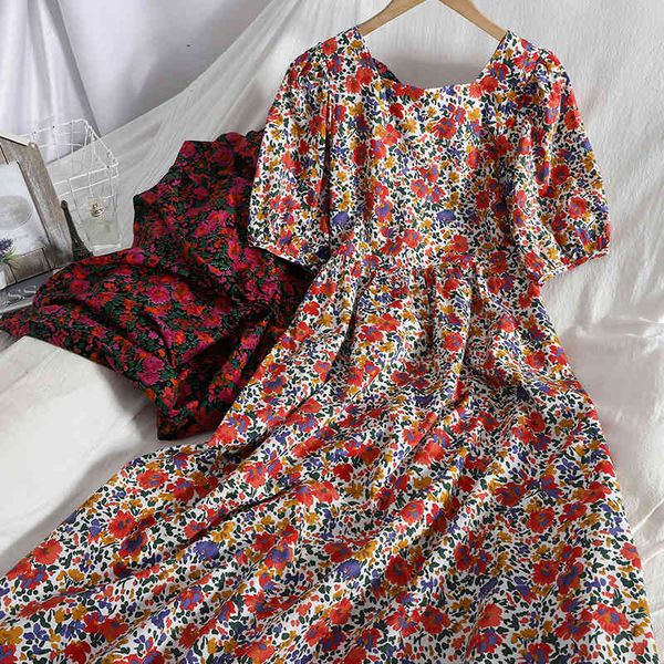 split retro elegant puff short-sleeved square collar korean dress for womens summer temperament floral long 210420, Black;gray
split retro elegant puff short-sleeved square collar korean dress for womens summer temperament floral long 210420, Black;gray