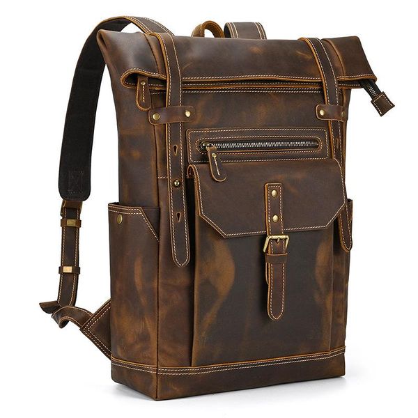 backpack vintage cowhide men's crazy horse leather student schoolbag large capacity 16-inch computer bag for going out
backpack vintage cowhide men's crazy horse leather student schoolbag large capacity 16-inch computer bag for going out
