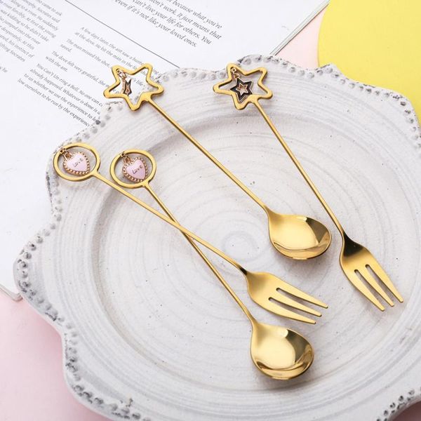 spoons gold-plate coffee stirring spoon fork stainless steel with cute pendant cake pudding tablewar srupplies
spoons gold-plate coffee stirring spoon fork stainless steel with cute pendant cake pudding tablewar srupplies