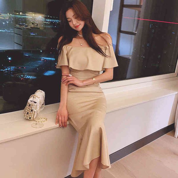 dresses 2021 spring korean women's ruffles long es slash neck mermaid simple bottoming office party vestidos, Black;gray
dresses 2021 spring korean women's ruffles long es slash neck mermaid simple bottoming office party vestidos, Black;gray