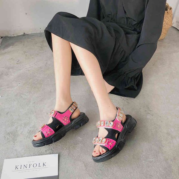 sandals sweet big rhinestone sport women summer platform shoes open toe thick sole beach b37s, Black
sandals sweet big rhinestone sport women summer platform shoes open toe thick sole beach b37s, Black