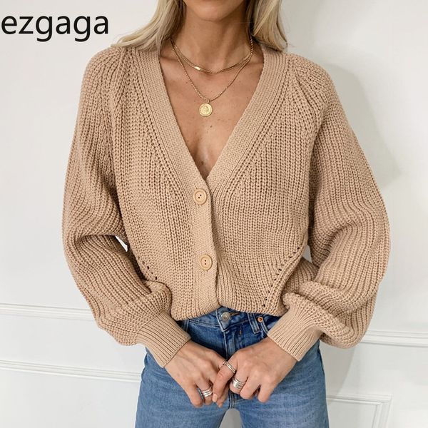 ezgaga sweater women autumn long lantern sleeve v-neck solid single-breasted winter knit cardigan ladies loose casual 210430, White
ezgaga sweater women autumn long lantern sleeve v-neck solid single-breasted winter knit cardigan ladies loose casual 210430, White