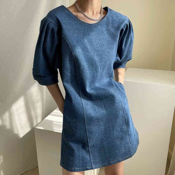 ewq women vintage casual black mini denim dress round neck short puff sleeve loose fashion spring summer 2f0619 210510, Black;gray
ewq women vintage casual black mini denim dress round neck short puff sleeve loose fashion spring summer 2f0619 210510, Black;gray