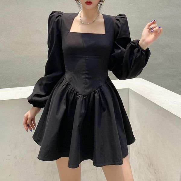 casual dresses 2021 style women slim a-line dress autumn female solid color long puff sleeves for party, Black;gray
casual dresses 2021 style women slim a-line dress autumn female solid color long puff sleeves for party, Black;gray