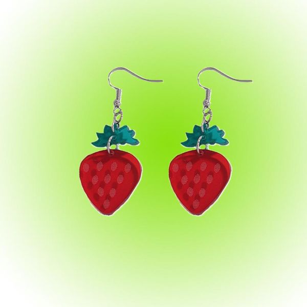 dangle & chandelier y2k jewelry acrylic strawberry earrings for women cute harajuku fashion charms vintage 90s aesthetic gift, Silver 
dangle & chandelier y2k jewelry acrylic strawberry earrings for women cute harajuku fashion charms vintage 90s aesthetic gift, Silver