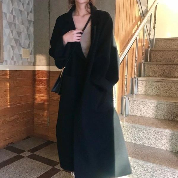 women's wool & blends women autumn winter korean solid long outerwear 2021 thick warm yellow coats female lapel tunic woolen co, Black
women's wool & blends women autumn winter korean solid long outerwear 2021 thick warm yellow coats female lapel tunic woolen co, Black