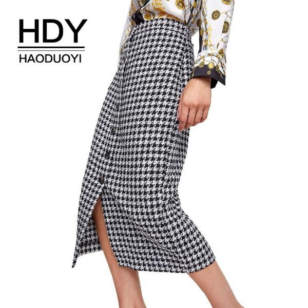 skirts hdy haoduoyi houndstooth skirt single-breasted slit arrival streetwear autumn dress women, Black
skirts hdy haoduoyi houndstooth skirt single-breasted slit arrival streetwear autumn dress women, Black