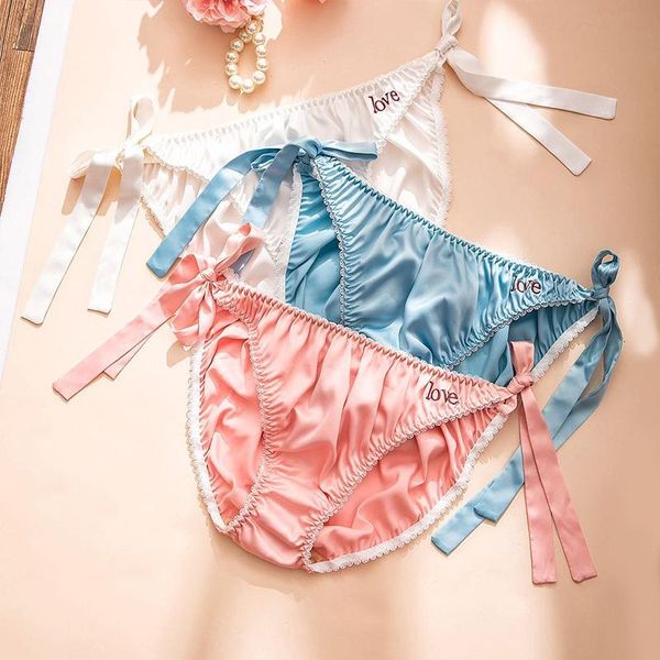 women's panties underwear silk satin lace-up briefs ribbon bow for women female sweet embroidery soft underpant lingerie, Black;pink
women's panties underwear silk satin lace-up briefs ribbon bow for women female sweet embroidery soft underpant lingerie, Black;pink