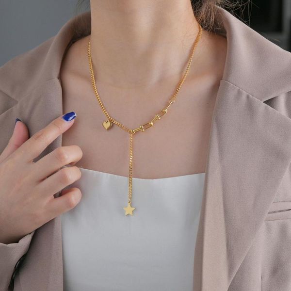 chains acheerup stainless steel heart necklace star pendant choker chain for woman jewelry party gift free, Silver
chains acheerup stainless steel heart necklace star pendant choker chain for woman jewelry party gift free, Silver