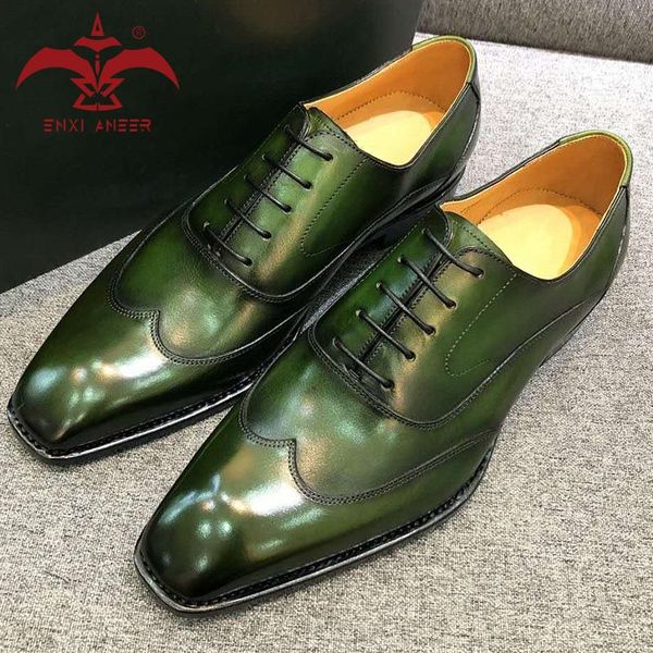 dress shoes 100% man choice leather men oxford derby dark green patina handmade, Black
dress shoes 100% man choice leather men oxford derby dark green patina handmade, Black