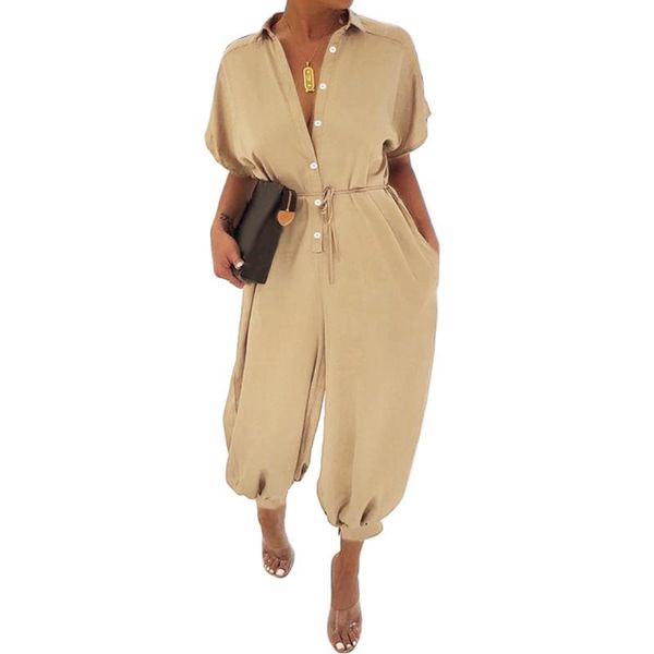 women's jumpsuits & rompers plus size women short sleeve jumpsuit button turn down collar long romper summer female solid ol elegant bo, Black;white
women's jumpsuits & rompers plus size women short sleeve jumpsuit button turn down collar long romper summer female solid ol elegant bo, Black;white