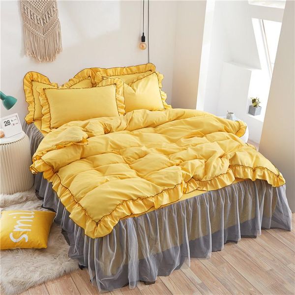 bedding sets korean princess lace quilt cover small fresh bed skirt four-piece girl heart 3-piece set solid color sheetbedding 
bedding sets korean princess lace quilt cover small fresh bed skirt four-piece girl heart 3-piece set solid color sheetbedding