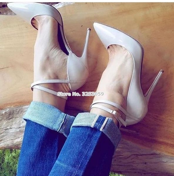 dress shoes almudena women spring summer shallow pointed toe pumps buckle strap stiletto heel banquet nude white patent leather sandal, Black
dress shoes almudena women spring summer shallow pointed toe pumps buckle strap stiletto heel banquet nude white patent leather sandal, Black