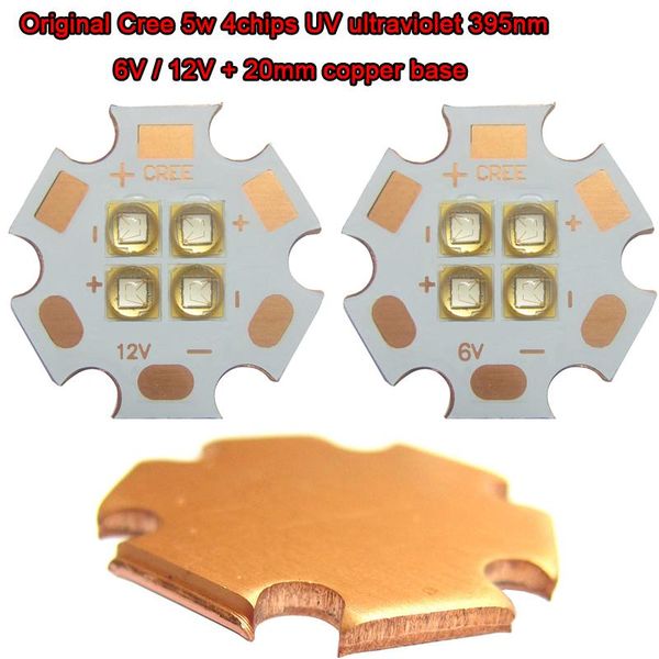 light beads 1pcs original cree 5w 4 / four chips uv ultravilet 395nm ~400nm dc 12v 1.5a or 6v 3a led bead chip + 20mm copper base
light beads 1pcs original cree 5w 4 / four chips uv ultravilet 395nm ~400nm dc 12v 1.5a or 6v 3a led bead chip + 20mm copper base