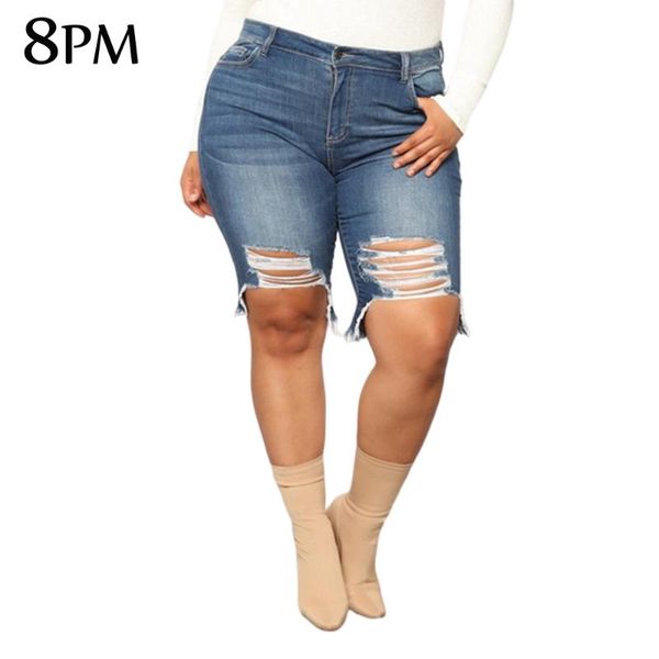 women's shorts womens summer ripped denim blue basic high waist curled slim stretchy jeans plus size 5xl ouc1037, White;black
women's shorts womens summer ripped denim blue basic high waist curled slim stretchy jeans plus size 5xl ouc1037, White;black