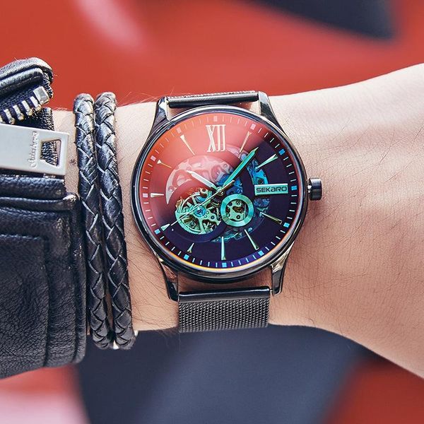 wristwatches scaro watch men's mechanical fully automatic waterproof hollow out genuine belt fashion, Slivery;brown
wristwatches scaro watch men's mechanical fully automatic waterproof hollow out genuine belt fashion, Slivery;brown