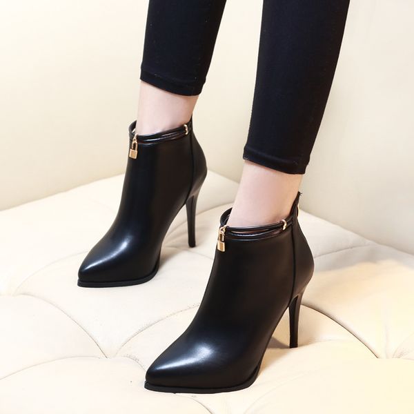 {category} new pointed toe high heels ankle boots for women autumn spring fashion party dress thin heel short shoes g0010 4lf, Black
{category} new pointed toe high heels ankle boots for women autumn spring fashion party dress thin heel short shoes g0010 4lf, Black