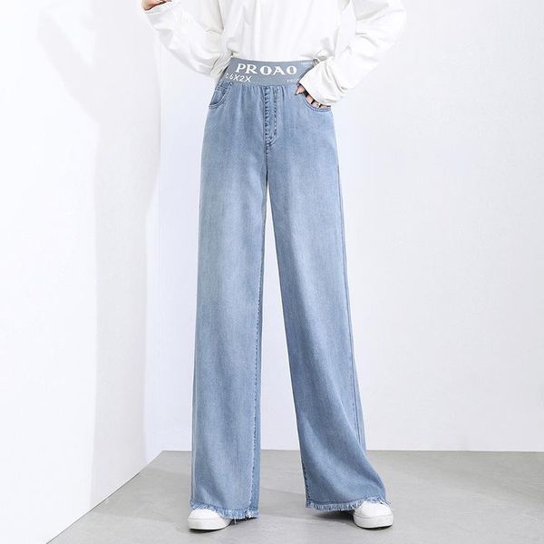 women's jeans letters silk waist drape web celebrity day high wide-legged pants drag straight canister, female trousers, Blue
women's jeans letters silk waist drape web celebrity day high wide-legged pants drag straight canister, female trousers, Blue