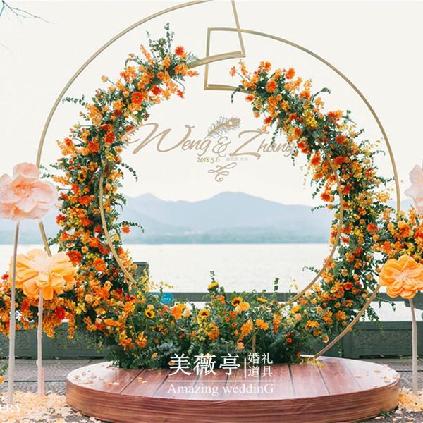 party decoration wrought iron wedding single tube ring frame background decoration. round flower door double rod (unit) frame.
party decoration wrought iron wedding single tube ring frame background decoration. round flower door double rod (unit) frame.