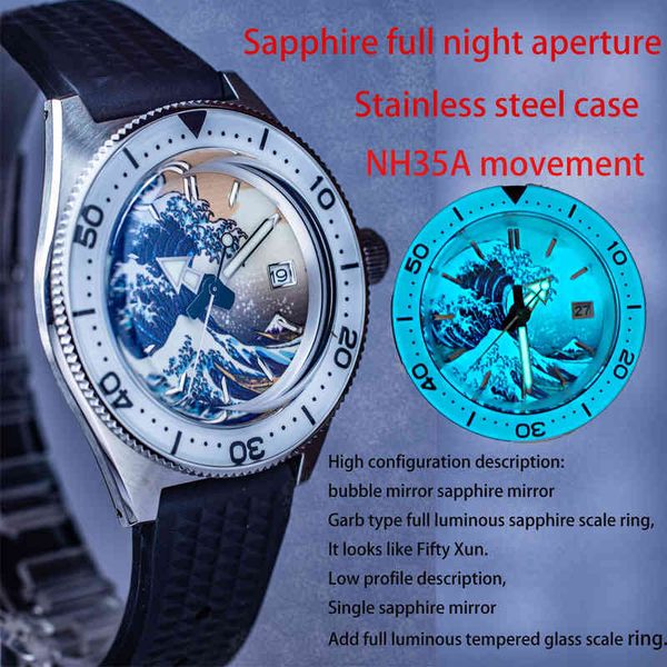west slide shirryu watch custom full luminous kanagawa wave surface mechanical diving watch /leisure sportsbdc051/053, Silver
west slide shirryu watch custom full luminous kanagawa wave surface mechanical diving watch /leisure sportsbdc051/053, Silver