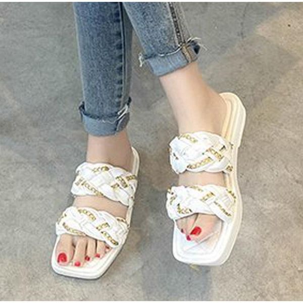 slippers casual woman golden chain weave ladies slides thick bottom slip on pu leather solid color women flip flops 2021 summer, Black
slippers casual woman golden chain weave ladies slides thick bottom slip on pu leather solid color women flip flops 2021 summer, Black