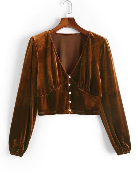 women's jackets rosegal plus size v neck velvet button up long sleeve women fashion solid short casual ladies big clothes, Black;brown
women's jackets rosegal plus size v neck velvet button up long sleeve women fashion solid short casual ladies big clothes, Black;brown