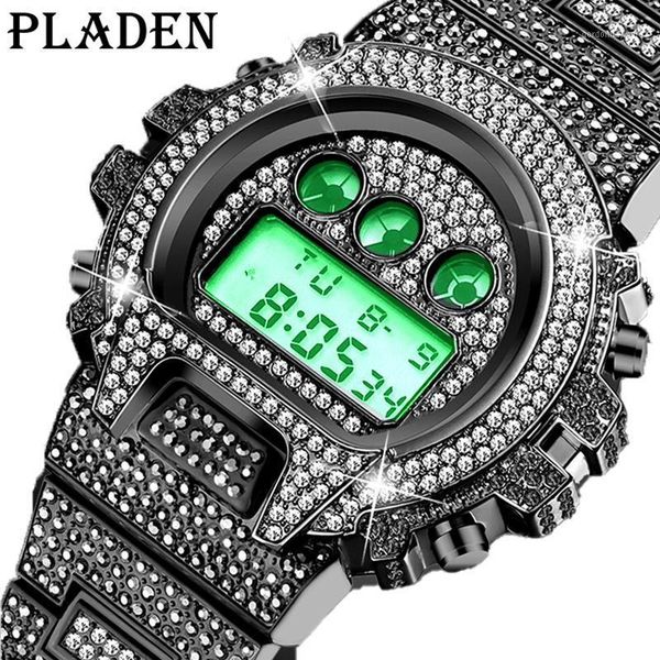mens digital watches automatic date chronograph led hip hop luxury electronic wristwatch iced out bling orologio uomo wristwatches, Slivery;brown
mens digital watches automatic date chronograph led hip hop luxury electronic wristwatch iced out bling orologio uomo wristwatches, Slivery;brown