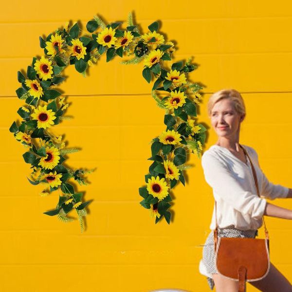 artificial sunflower garland silk vine for wedding decoration vintage dinner table accessories cocina decorative flowers & wreaths
artificial sunflower garland silk vine for wedding decoration vintage dinner table accessories cocina decorative flowers & wreaths