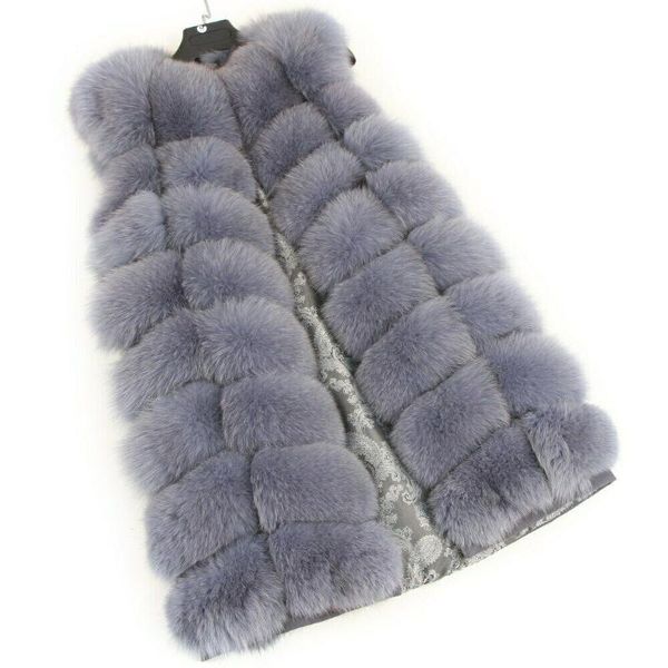 women's fur & faux real natural full coat 90cm long jacket vest leather women outwear, Black
women's fur & faux real natural full coat 90cm long jacket vest leather women outwear, Black