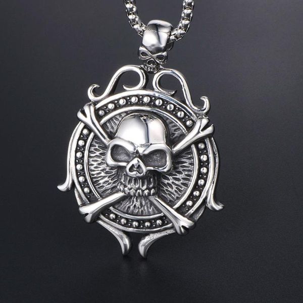 retro pirate skull necklace for men punk fashion stainless steel men's pendant jewelry viking accessories necklaces, Silver
retro pirate skull necklace for men punk fashion stainless steel men's pendant jewelry viking accessories necklaces, Silver