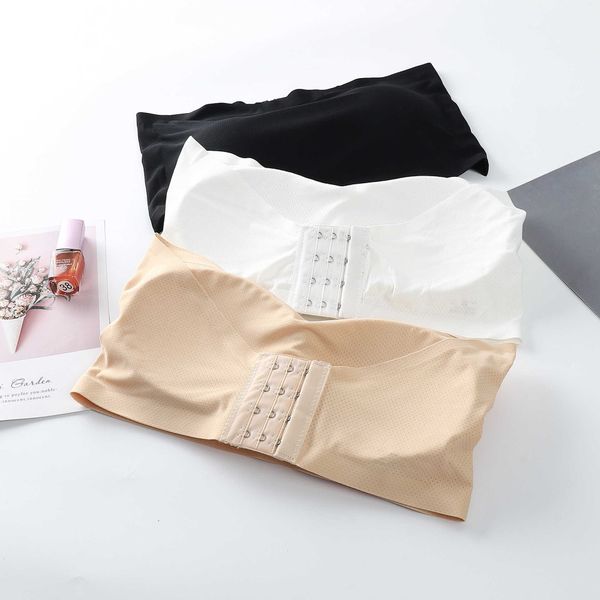 strapless bra pad ice silk underwear for female students, White
strapless bra pad ice silk underwear for female students, White