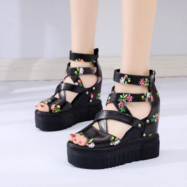 dress shoes 2021 sandal female 12cm ultra high heel thick bottom muffin fish mouth cross strap summer fashion inside heighten cool slippers, Black
dress shoes 2021 sandal female 12cm ultra high heel thick bottom muffin fish mouth cross strap summer fashion inside heighten cool slippers, Black