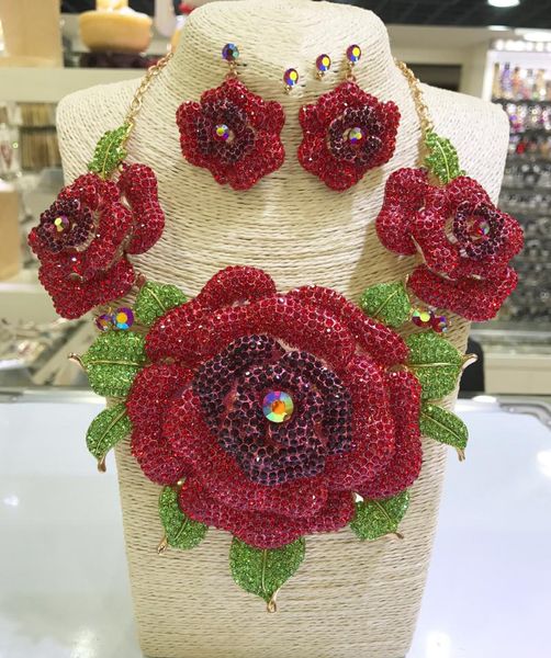 earrings & necklace big rose flower jewelry sets wedding party full diamonds crystal, Silver
earrings & necklace big rose flower jewelry sets wedding party full diamonds crystal, Silver