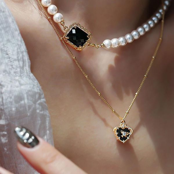 pendant necklaces lovoacc elegant black color rectangle love heart rhinestone for women imitation pearls chokers necklace gifts, Silver
pendant necklaces lovoacc elegant black color rectangle love heart rhinestone for women imitation pearls chokers necklace gifts, Silver