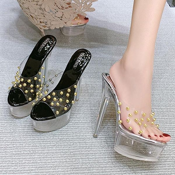 small fragrance slippers crystal half summer waterproof platform wear-resistant transparent fish mouth rivet high, Black
small fragrance slippers crystal half summer waterproof platform wear-resistant transparent fish mouth rivet high, Black