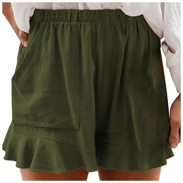 women's shorts solid color summer high elasticity casual with pocket women loose femme streetwear, White;black
women's shorts solid color summer high elasticity casual with pocket women loose femme streetwear, White;black