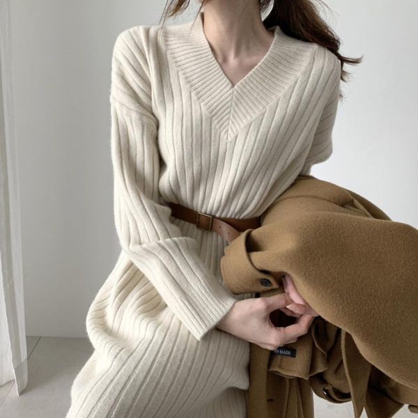 casual dresses 2021 women's dress mid-length knit sweater female clothing solid color long sleeve bottom, Black;gray
casual dresses 2021 women's dress mid-length knit sweater female clothing solid color long sleeve bottom, Black;gray
