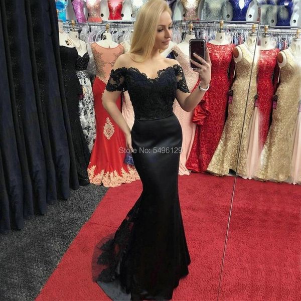 party dresses excellent dark navy mermaid evening long off shoulder applique satin black prom gowns short sleeve dress, White;black
party dresses excellent dark navy mermaid evening long off shoulder applique satin black prom gowns short sleeve dress, White;black