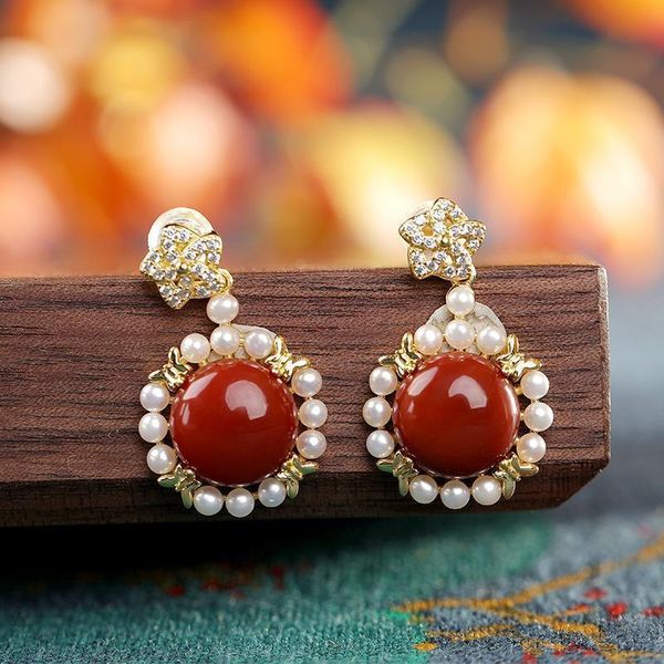 dangle & chandelier silver inlaid southern red tourmaline pearl flower earrings personalized retro ladies exquisite and elegant engagement j
dangle & chandelier silver inlaid southern red tourmaline pearl flower earrings personalized retro ladies exquisite and elegant engagement j