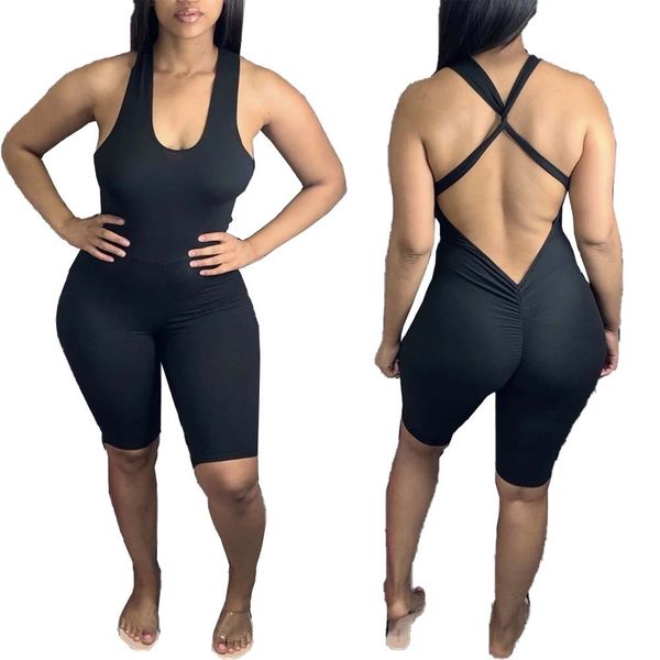 summer women's arrivals solid color halter backless sleeveless jumpsuits lady's ny rompers for sports outfits, Black;white
summer women's arrivals solid color halter backless sleeveless jumpsuits lady's ny rompers for sports outfits, Black;white
