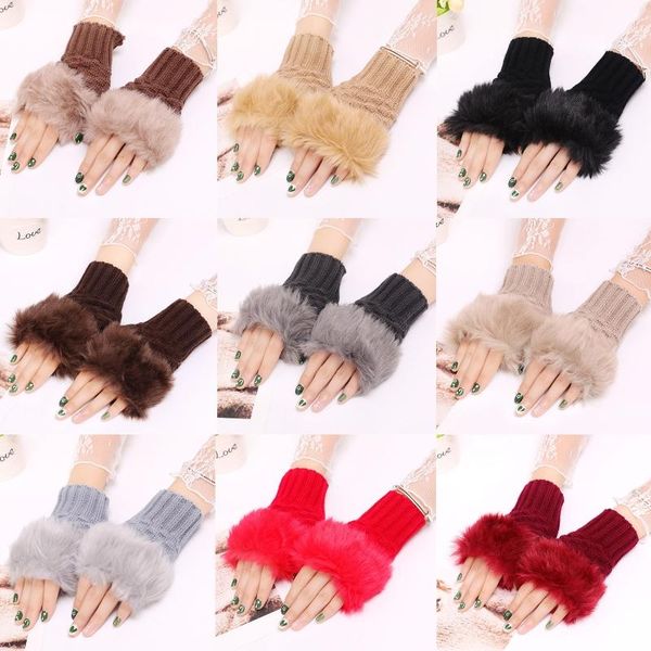 five fingers gloves women winter fluffy plush patchwork half finger crochet knitted solid color short fingerless mittens wrist warmer, Blue;gray
five fingers gloves women winter fluffy plush patchwork half finger crochet knitted solid color short fingerless mittens wrist warmer, Blue;gray