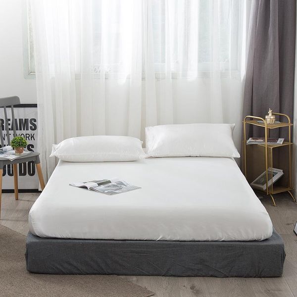 sheets & sets fitted sheet mattress cover solid color satin silk bedding linens bed with elastic band double queen size bedsheet 180
sheets & sets fitted sheet mattress cover solid color satin silk bedding linens bed with elastic band double queen size bedsheet 180