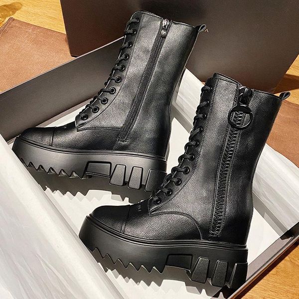 boots women's spring and autumn 2021 type motorcycle mid tube thick soles increased short british, Black
boots women's spring and autumn 2021 type motorcycle mid tube thick soles increased short british, Black