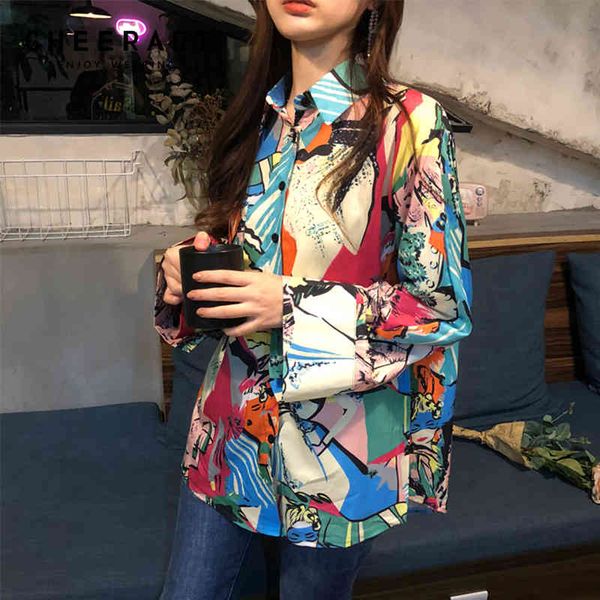 print vintage blouse color block women shirts colorful abstract painting long sleeve sping clothing 210427, White
print vintage blouse color block women shirts colorful abstract painting long sleeve sping clothing 210427, White
